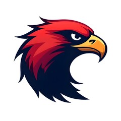 Obraz premium Fierce Red and Black Eagle Head