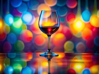 Wine Glass on Vibrant Background - Documentary Photography AI Art