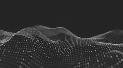 Abstract Dark Grey Digital Wave Background