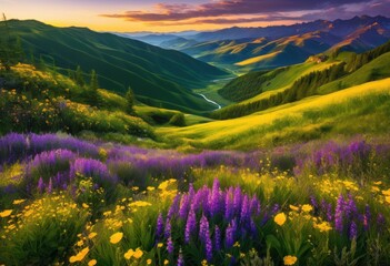 Obraz premium breathtaking panoramic landscapes showcasing vibrant nature terrains diverse geological features, panorama, vista, scenery, view, outdoors, geography