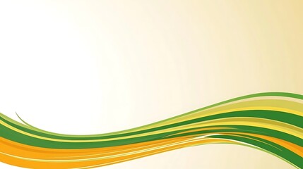 Abstract Green Yellow Wave Design Background