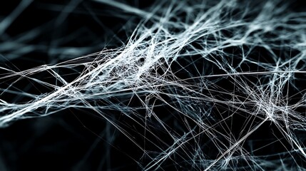 Intricate Spiderweb Structure Against Dark Background