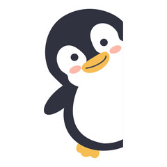 Penguin with an empty whiteboard