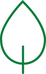 Isolated green leaf in minimalistic style