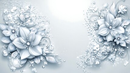 Elegant Silver Floral Design With Delicate Blooms