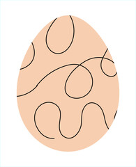 Easter egg, Easter day festival icon, ostern egg illustration with decoration pattern squiggle trxtured brush symbols collection, vector illustration.
