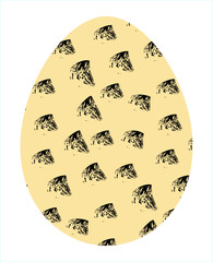 Easter egg, Easter day festival icon, ostern egg illustration with decoration pattern squiggle trxtured brush symbols collection, vector illustration.