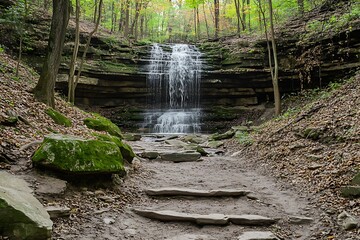 Obraz premium waterfall in the forest