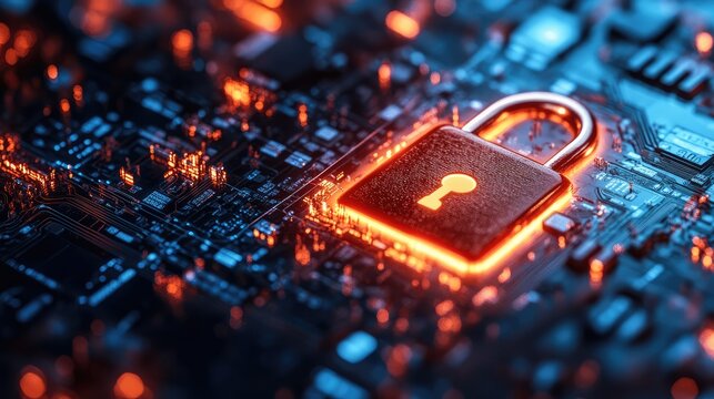 Macro Photography of Secure Website Padlock Illustrating Online Security Concepts and Cyber Protection Measures in a Detailed Close-up