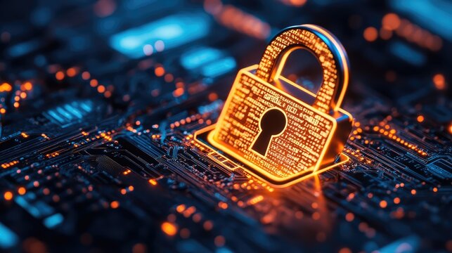 Macro Photography of Secure Website Padlock Illustrating Online Security Concepts and Cyber Protection Measures in a Detailed Close-up