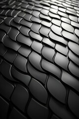 Fototapeta premium Abstract Black Wavy Pattern Background Texture Design