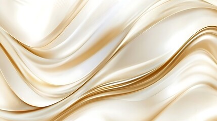 Obraz premium Abstract Gold and White Swirling Wave Design