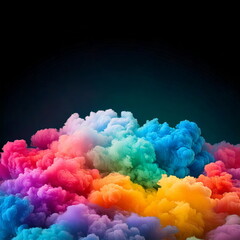 A symphony of colorful clouds on dark background