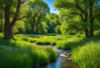 captivating seasonal landscape designs showcasing lush greenery through exquisite visual elements harmonious nature compositions, flora, scene, foliage