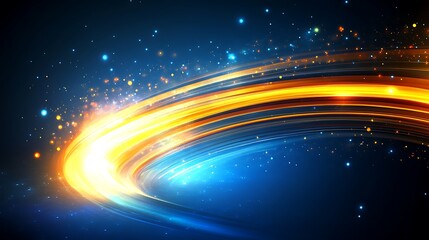 Obraz premium Abstract swirling light trails create a vibrant cosmic scene