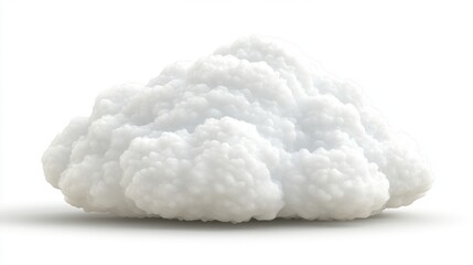 Realistic and Fluffy White Cloud Isolated on White Background
