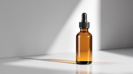 Fototapeta premium Amber Glass Dropper Bottle | Essential Oils & Skincare Serum Packaging