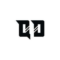 QD monogram logo design letter text name symbol monochrome logotype alphabet character simple logo