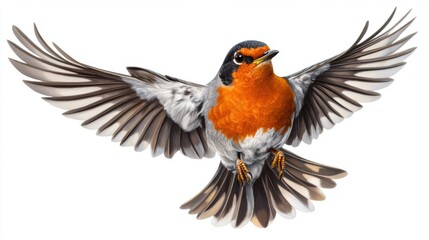 Obraz premium Colorful Bird in Flight with Detailed Feathers and Vibrant Colors