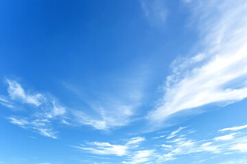 Fototapeta premium Blue Sky with White Fluffy Clouds, summer sky, spring season, blue sky with white cloud background, white cloud on blue sky, blue sky background with clouds, blue sky with clouds, Generative Ai