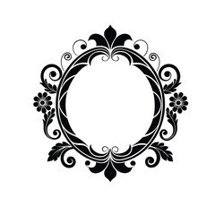 Elegant Vintage Ornate Frame with Floral Swirls - Decorative Design. 
