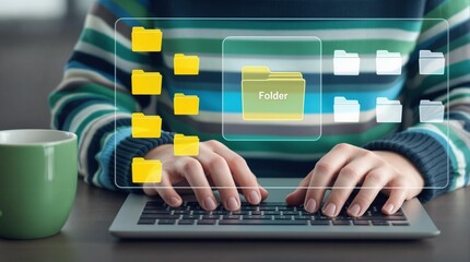 Efficient Digital File Management – Organizing Virtual Folders on a Laptop