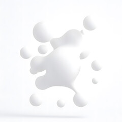 White Organic metaball shape 3d illustration isolated on white background