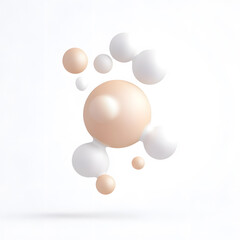White Organic metaball shape 3d illustration isolated on white background