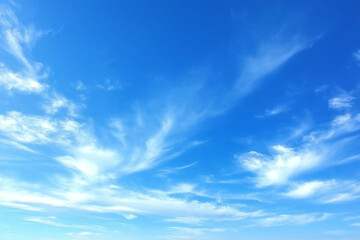 Blue Sky with White Fluffy Clouds, summer sky, spring season, blue sky with white cloud background, white cloud on blue sky, blue sky background with clouds, blue sky with clouds, Generative Ai