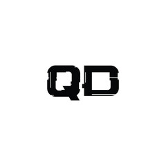 QD monogram logo design letter text name symbol monochrome logotype alphabet character simple logo
