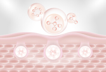 Pink serum drop and penetrates to collagen under skin to enhancing the radiance, firmness and suppleness of your skin. 