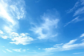 Obraz premium Blue Sky with White Fluffy Clouds, summer sky, spring season, blue sky with white cloud background, white cloud on blue sky, blue sky background with clouds, blue sky with clouds, Generative Ai