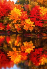 vivid colorful autumn foliage showcased beautiful natural landscapes unique plants rich colors, leaves, nature, trees, forest, park, red, orange, yellow