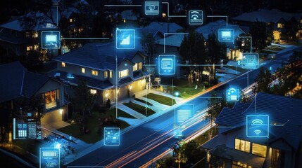 Fototapeta premium Digital Smart Grid Energy Management