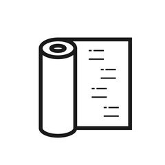 Plastic stretch film wrapping roll icon in line. Paper wrap, foil, baking paper tube pictogram. Editable stroke. For web page, mobile interface. Vector illustration isolated on white background