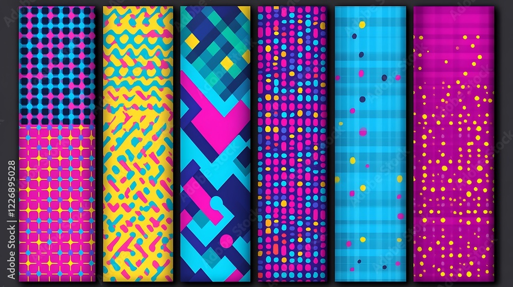 Poster Abstract colorful geometric patterns design collection