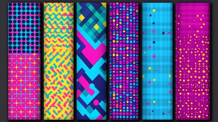 Abstract colorful geometric patterns design collection