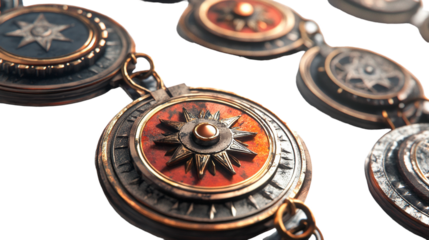 Medals Featuring Animated Rotating Designs on a Transparent Background for Visual Effects and Graphic Projects