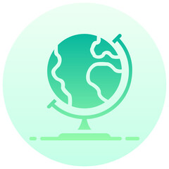 earth vector round gradient icon