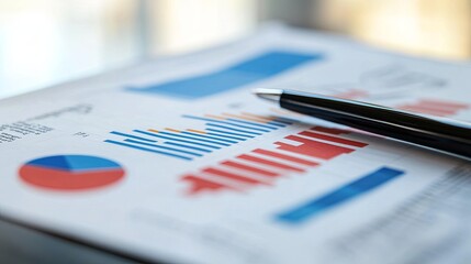 A clean layout of a business strategy book and highlighter on a marble surface. picture