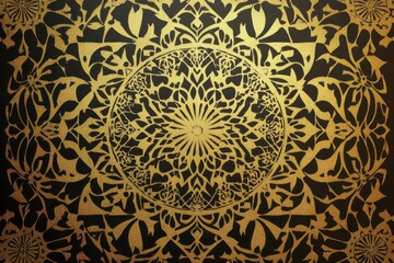 Gold mandala pattern on dark background, ornate design, decorative art, website header