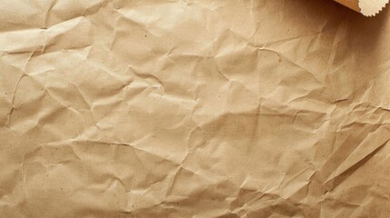 Fototapeta premium Old brown creased paper background, copy space for text