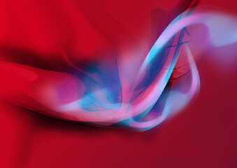 Abstract red wavy background. Red draped texture