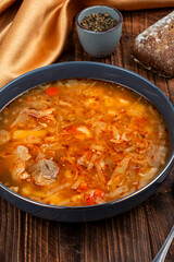 Traditional borscht soup.