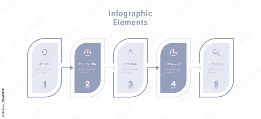 Poster infographic. vector infographic design template with icons and 5 numbers options or steps.