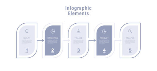 Infographic. Vector Infographic design template with icons and 5 numbers options or steps.