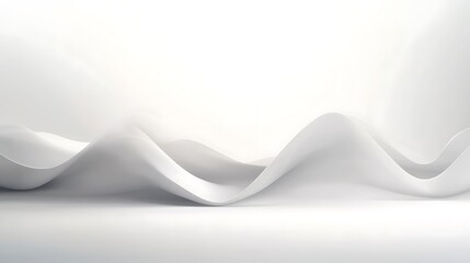 Abstract White Wavy Forms Landscape Design