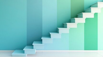 Smooth Gradient of Cool Tones from Light Blue to Mint Green in Minimalist Style