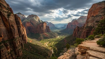 Naklejka premium Angels Landing Southern Utah Scenic Overlook