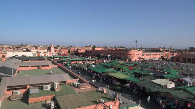 Jemaa el Fna square and market in Marrakech, Morocco